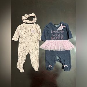 Bebe Baby X2 Bundle of Girls One Piece 0-3 months